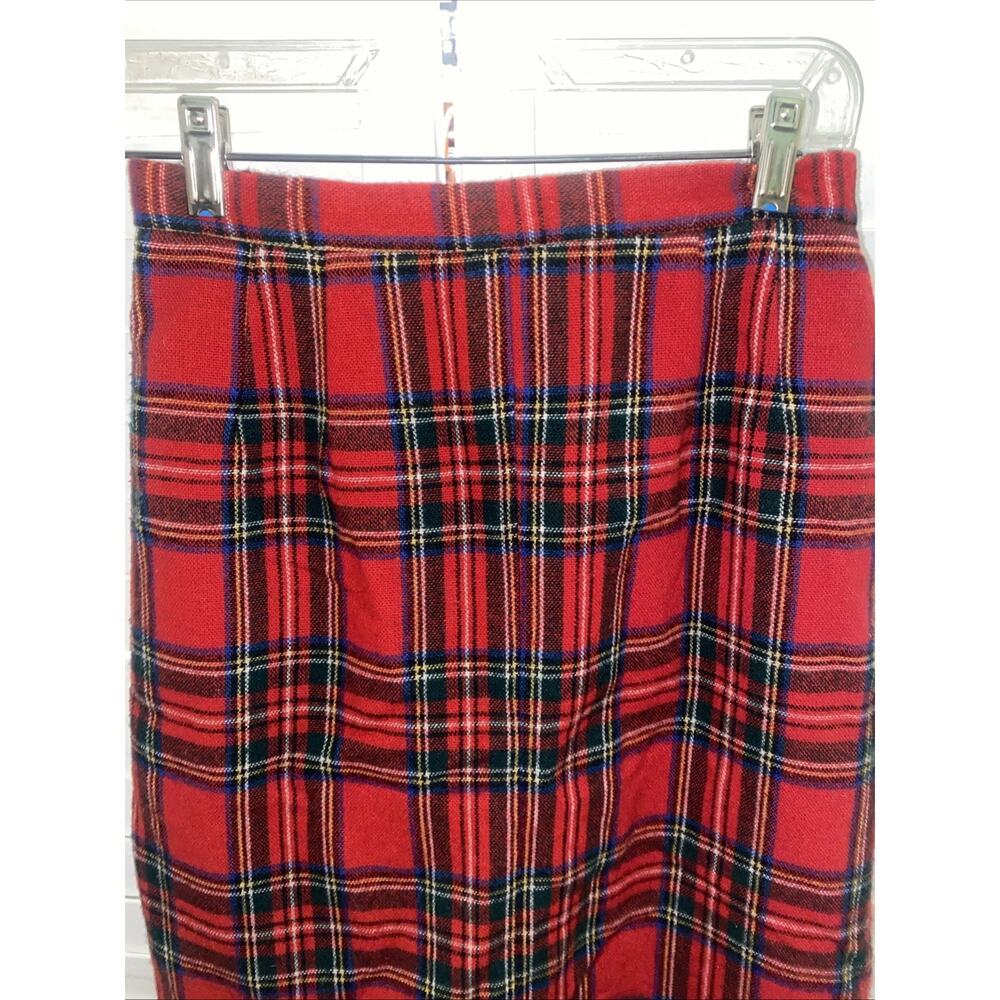 VTG Michele Skirt Women’s Red Plaid Wool Blend Lined Preppy USA Union Sz 8 Med - Picture 3 of 7